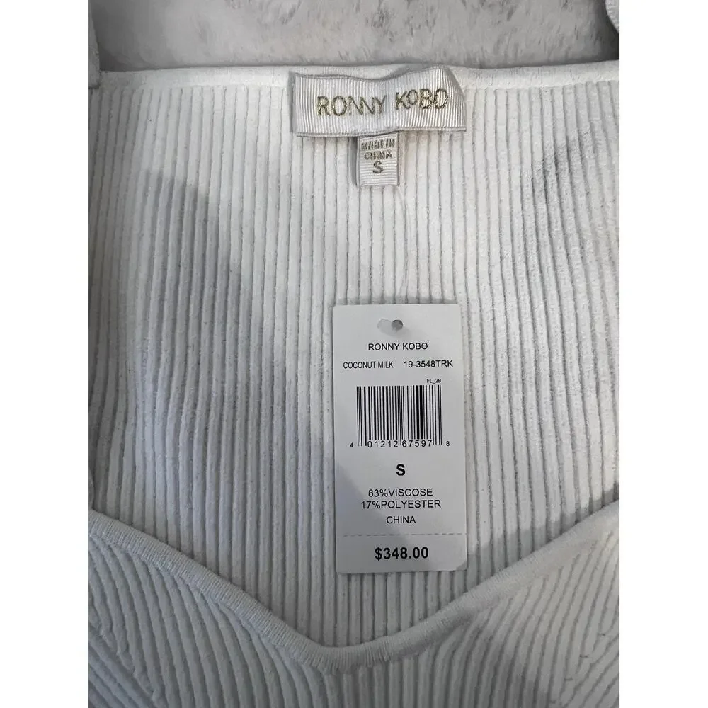 Chic Ronny Kobo Collection Ribbed Blouse Top Sweetheart